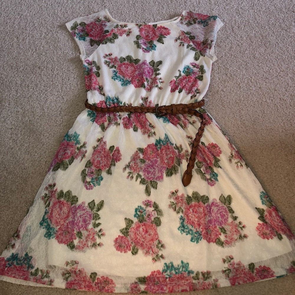 American rag floral lace overlay dress